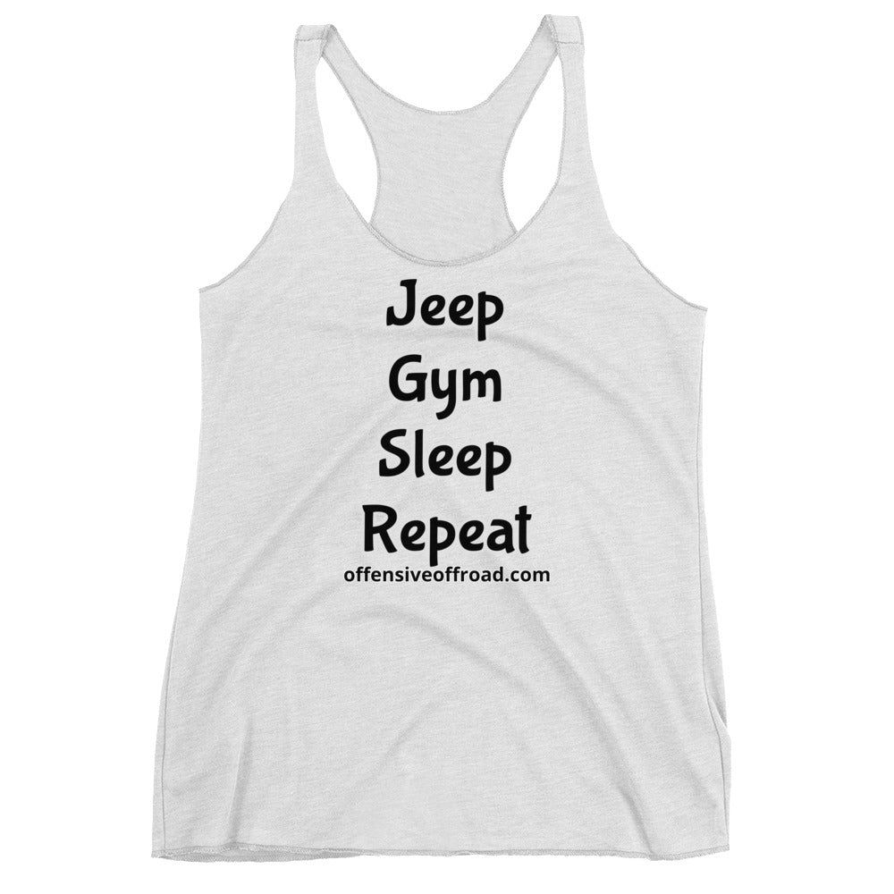 moniquetoohey Jeep Gym Repeat Women's Racerback Tank