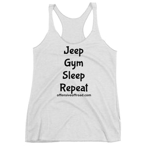 moniquetoohey Jeep Gym Repeat Women's Racerback Tank