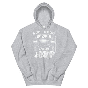 moniquetoohey A Girl Her Dog & Her Jeep Unisex Hoodie