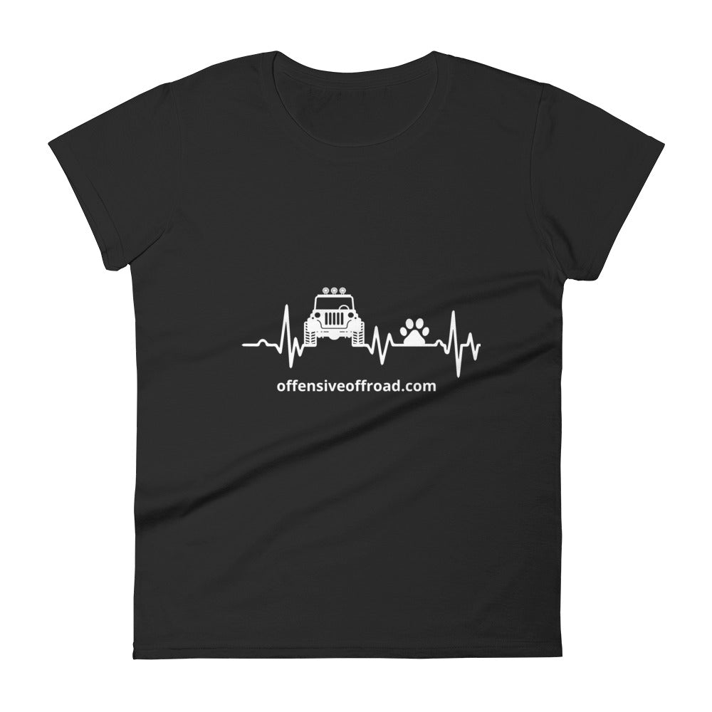 codygrimes Jeep, Dog & Heartbeat women's short sleeve t-shirt