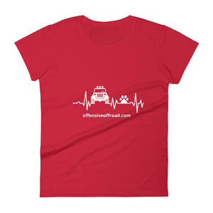 moniquetoohey Jeep, Dog & Heartbeat women's short sleeve t-shirt