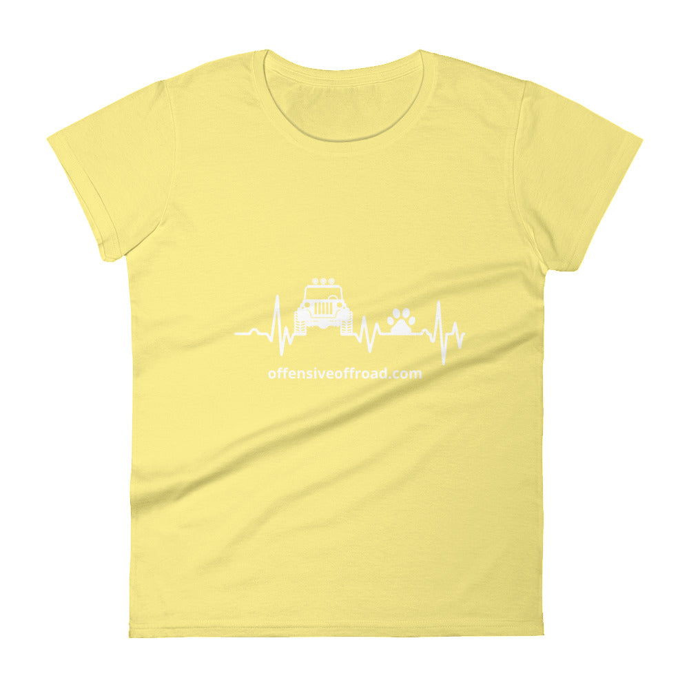 moniquetoohey Jeep, Dog & Heartbeat women's short sleeve t-shirt