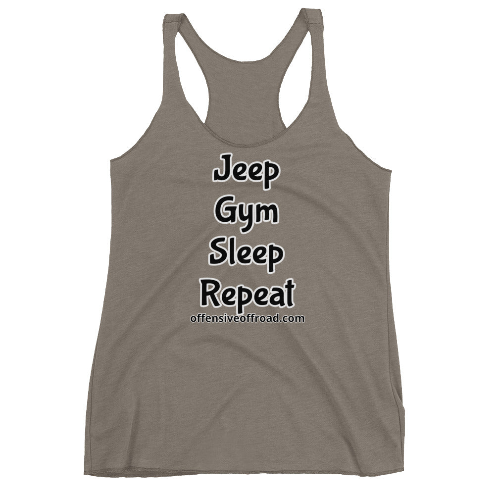 moniquetoohey Jeep Gym Repeat Women's Racerback Tank