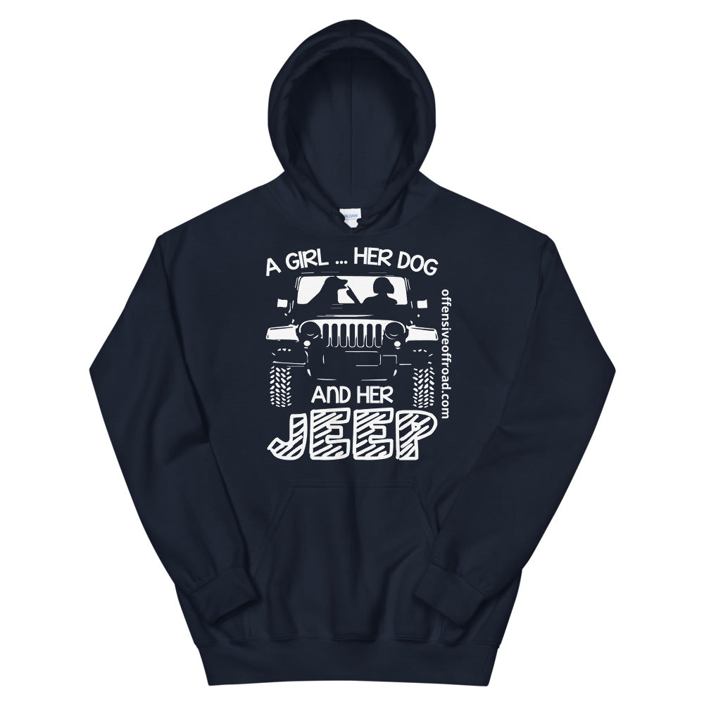 moniquetoohey A Girl Her Dog & Her Jeep Unisex Hoodie