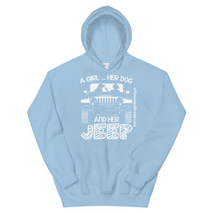 moniquetoohey A Girl Her Dog & Her Jeep Unisex Hoodie