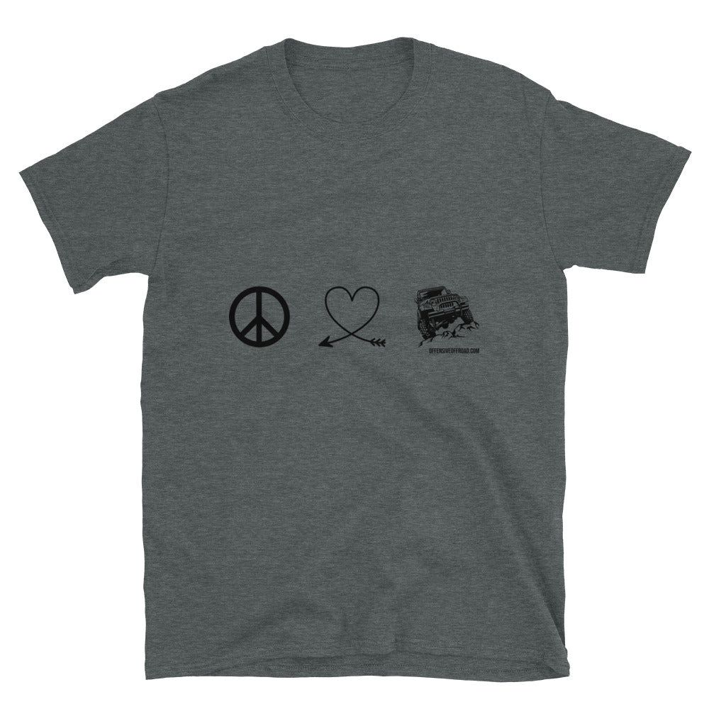 moniquetoohey Peace Love Jeep Unisex Short-Sleeve T-Shirt