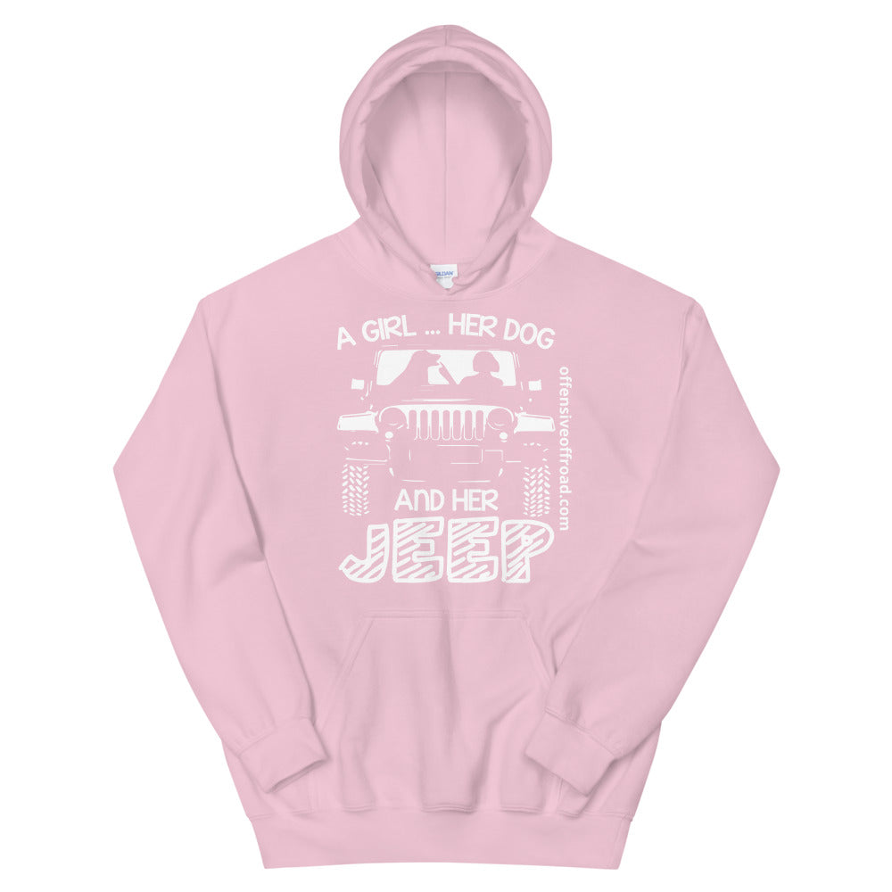 moniquetoohey A Girl Her Dog & Her Jeep Unisex Hoodie