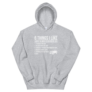 moniquetoohey Six Things I Like Unisex Hoodie