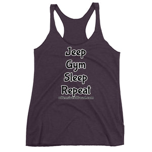 moniquetoohey Jeep Gym Repeat Women's Racerback Tank