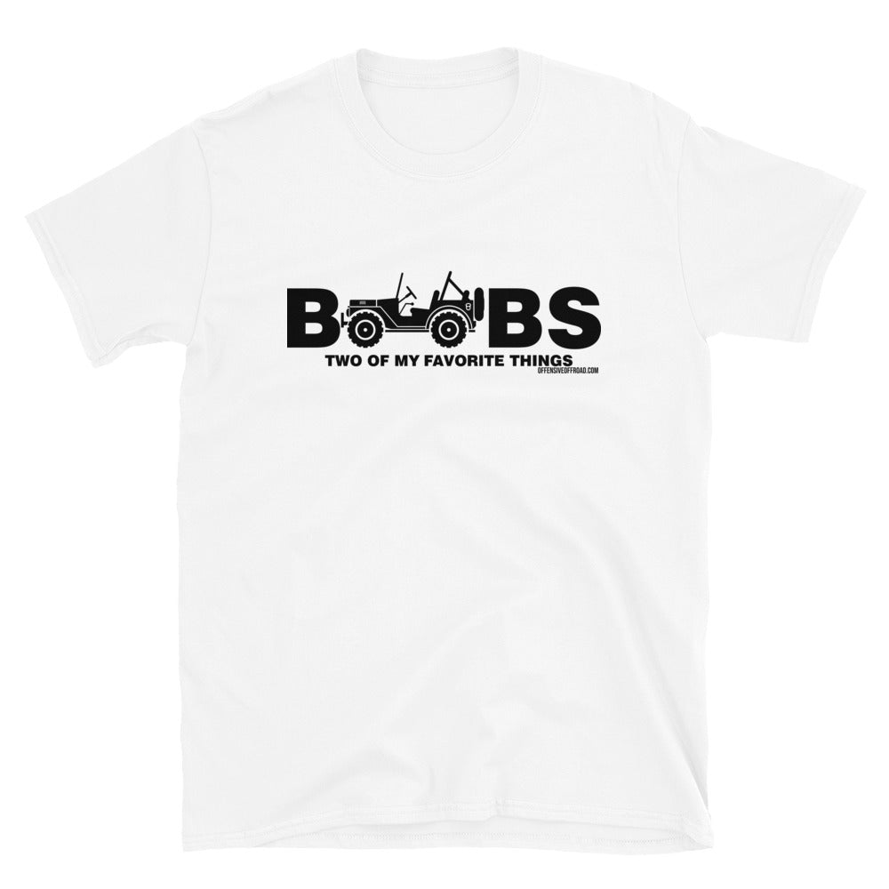 moniquetoohey Jeeps & Boobs Two Of My Favorite Things Unisex T-Shirt