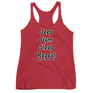 moniquetoohey Jeep Gym Repeat Women's Racerback Tank