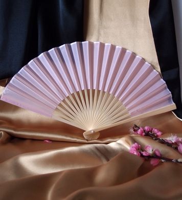 pink hand fans wedding