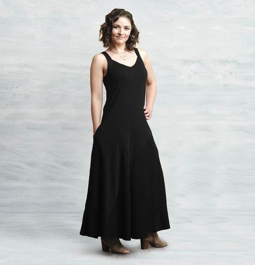 black cotton sleeveless dress