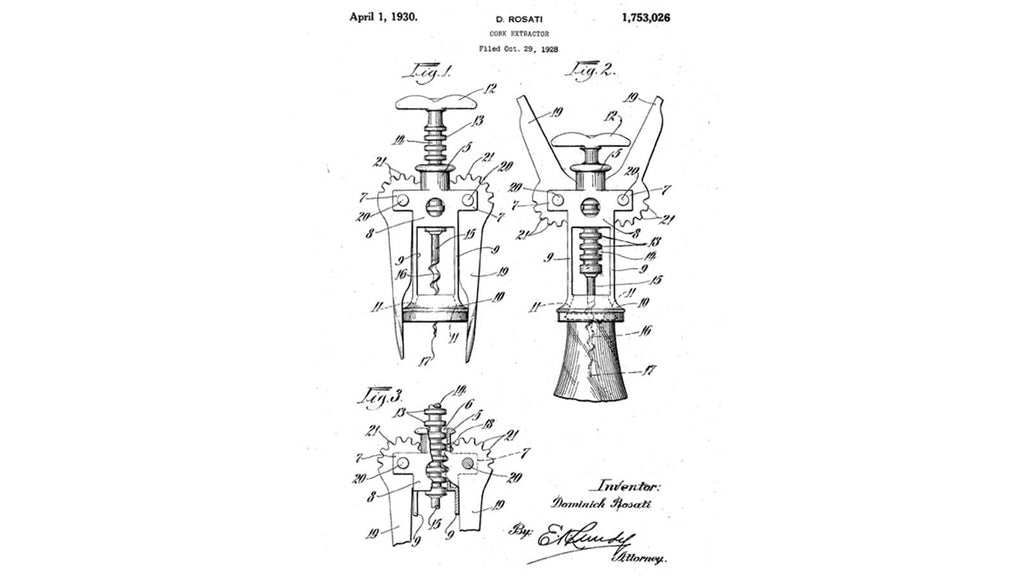 brevet américain pour le tire-bouchon Wing de Dominick Rosati