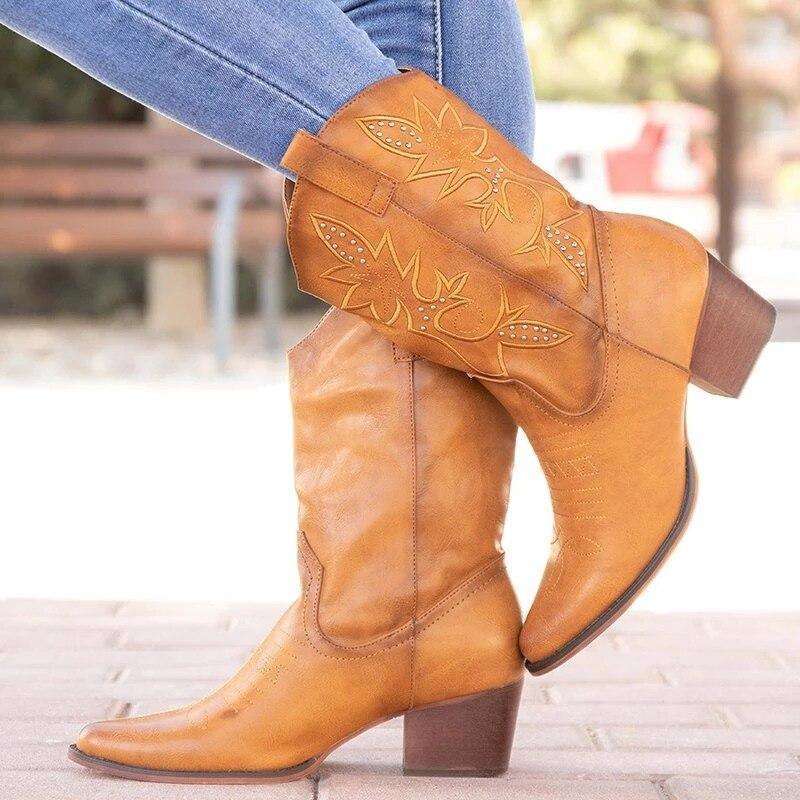 western boots low heel