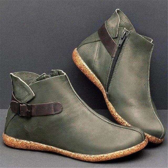 casual flat boots womens