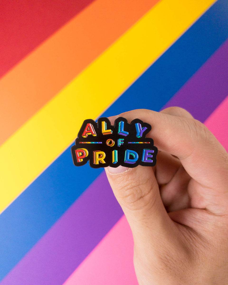 Ally Of Pride Lgbt Enamel Pin – Heckin Unicorn