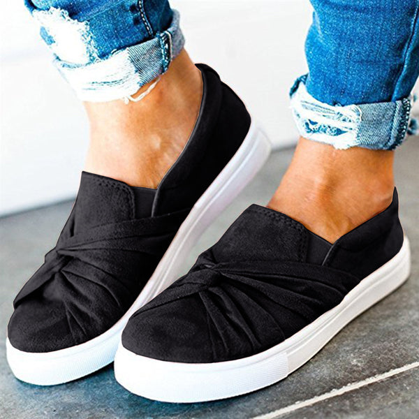 knitted twist slip on sneakers