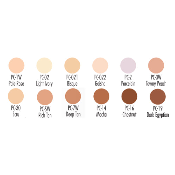 Ben Nye Cake Foundation Color Chart