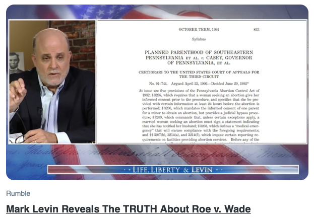 Mark Levin Reveals THE TRUTH about Roe V. WADE