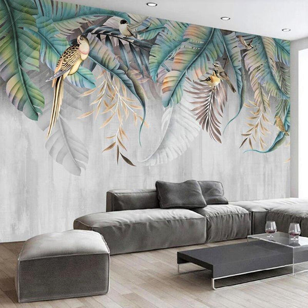 3D Bleu grandes plumes d'oiseaux art mural papier peint Salon Chambre À Coucher Lounge 