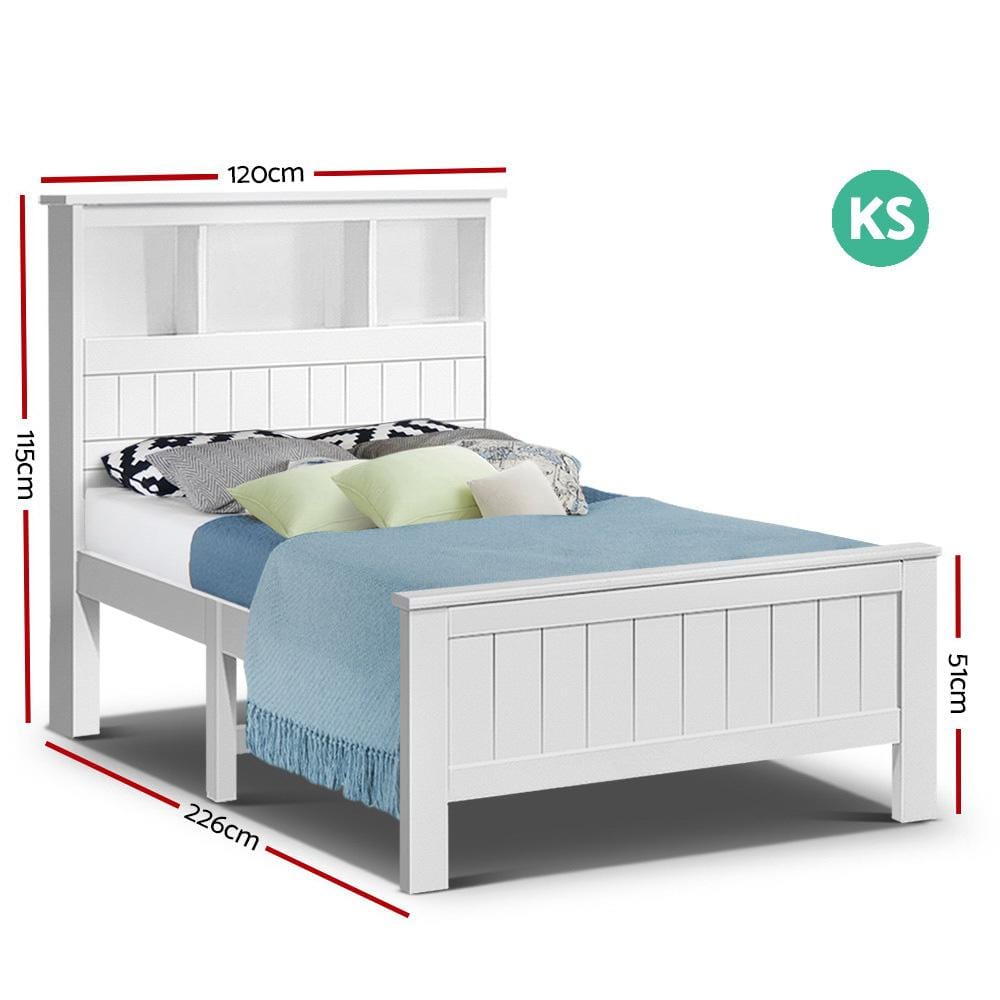 white king single bed frame