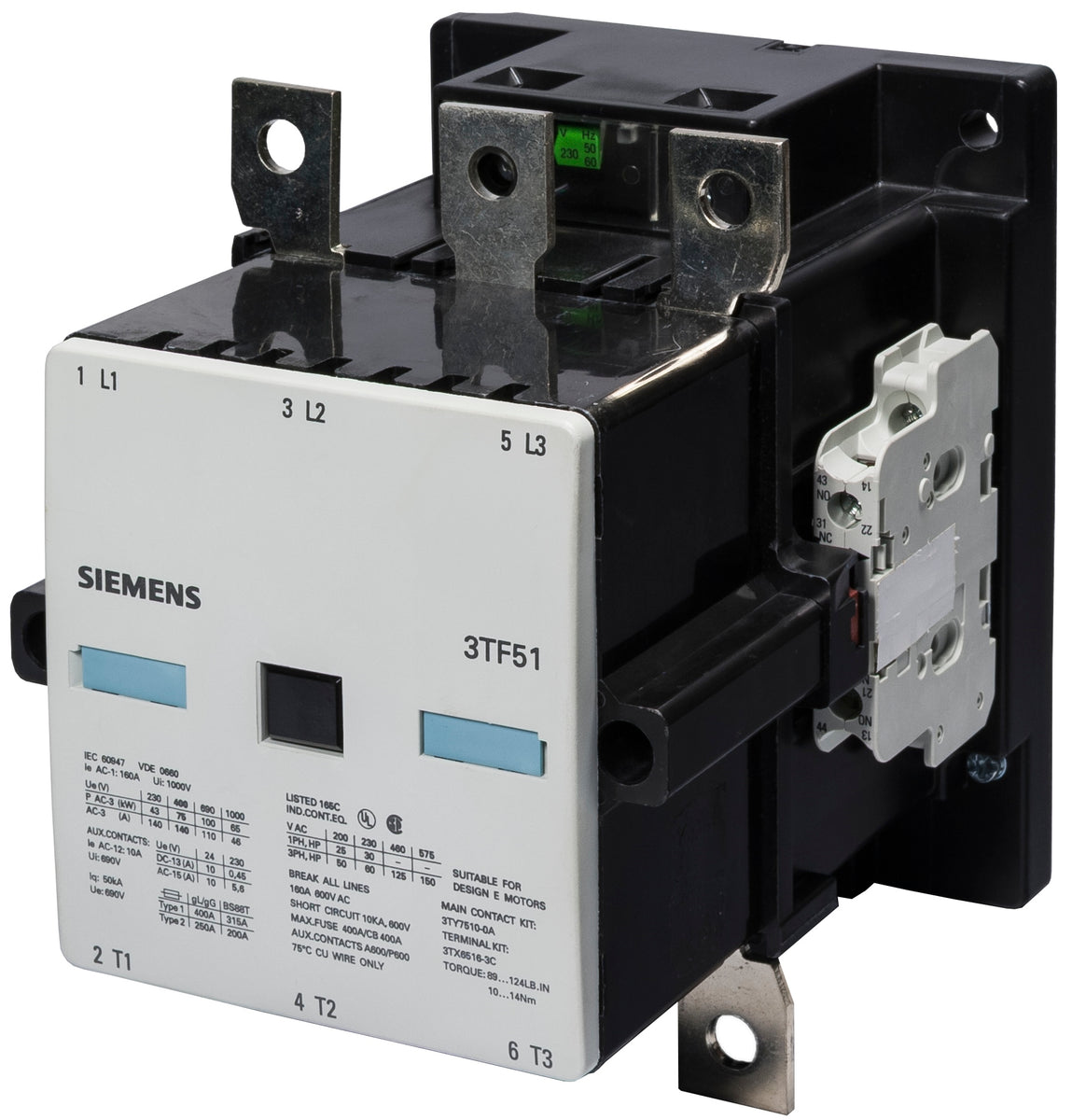 Siemens 3TF46 Motor Starter Contactor 3p 80a 110vac 