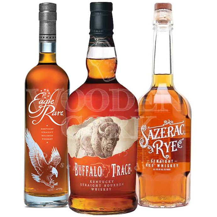 Buy Eagle Rare 10 Year & Buffalo Bourbon & Sazerac Bundle | Buffalo Trace - Wooden Cork #1 Online Liquor