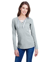 Sleeve Fine Jersey Lace-Up T-Shirt-Edisonbb