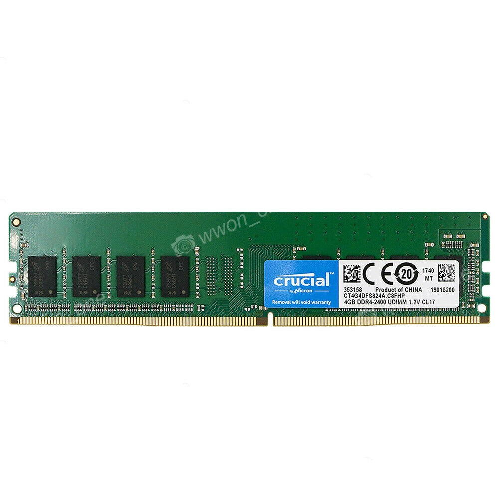 Crucial MEMORIA RAM Crucial 4GB DDR4-2400 UDIMM 1,2 V CL 17  CT4G4DFS824A.C8FHP 