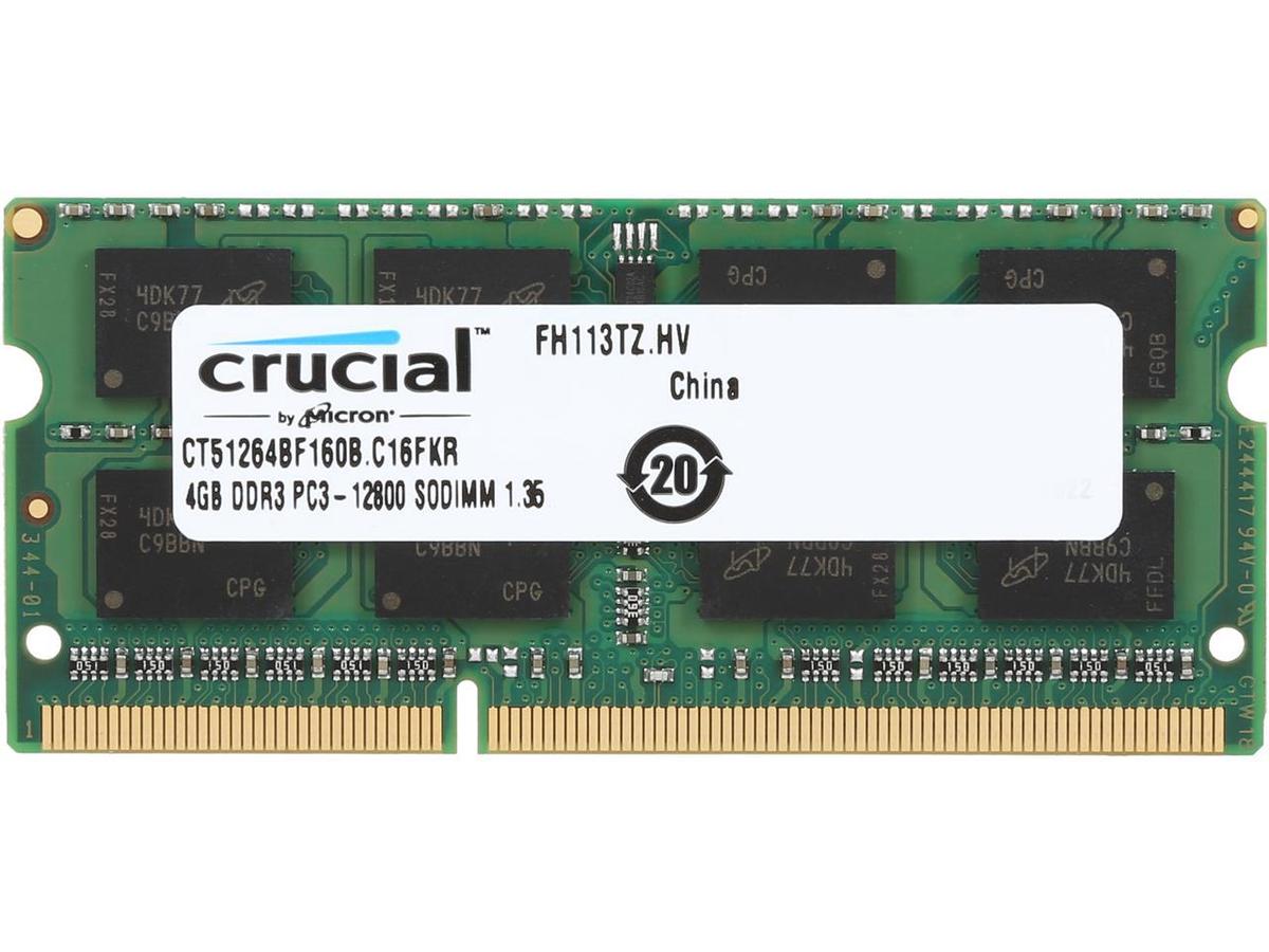 Crucial 4GB DDR3-1600 DR x8 SODIMM 