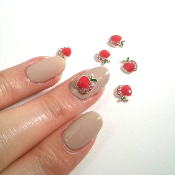 3d nail charm apple red