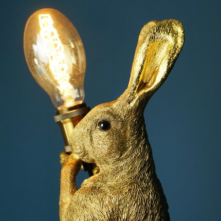 gold hare table lamp