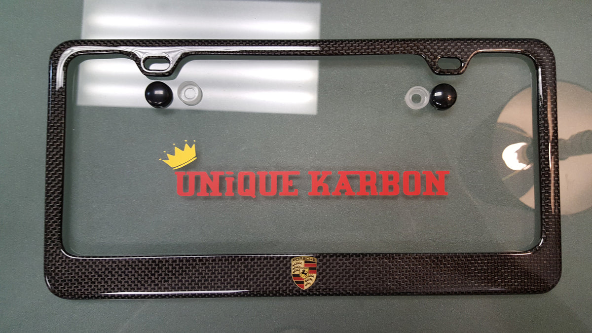 porsche license plate frame black