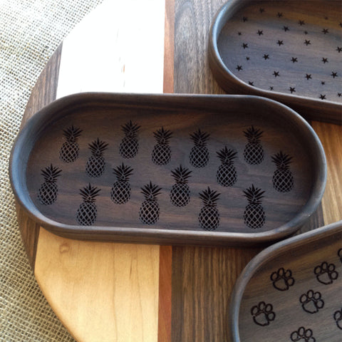 catchall tray with pineapple engraving