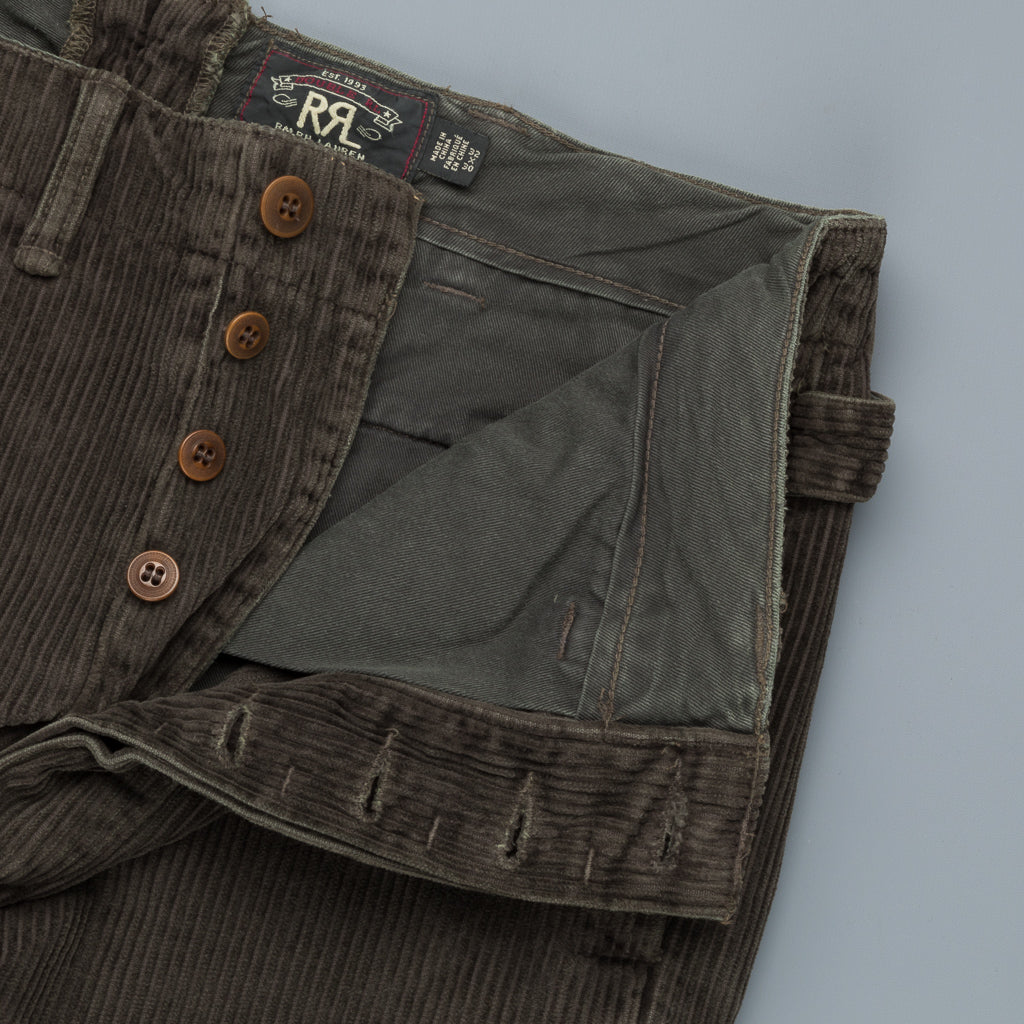 RRL Officer's Flat Pants Corduroy Brown