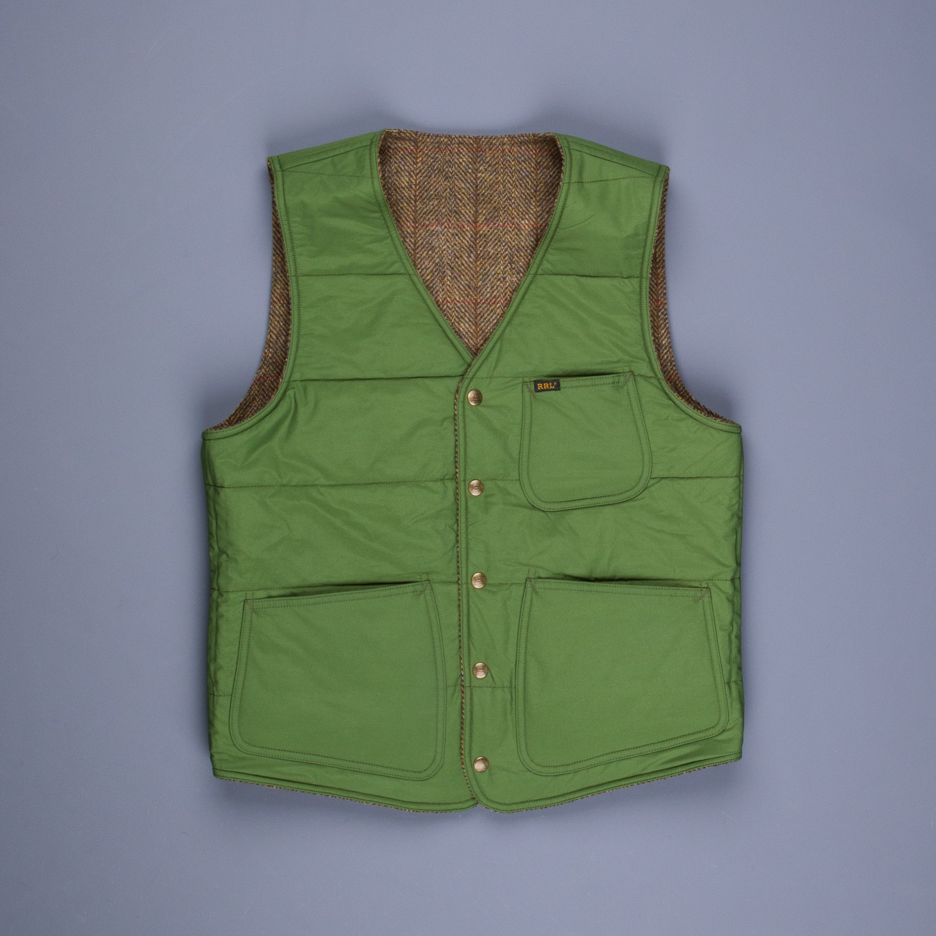 安心と信頼 RL DeadStock Harris Tweed Vest RV econet.bi