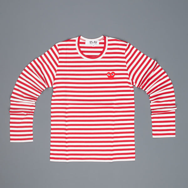 red and white striped comme des garçons