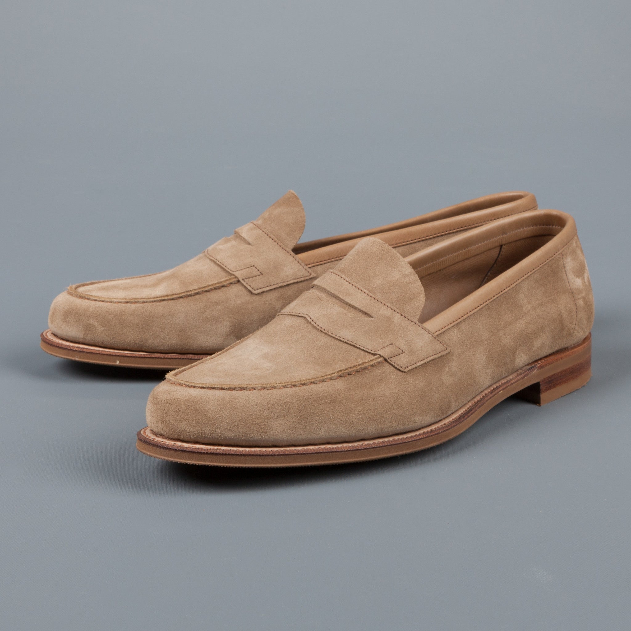 Edward Green Duke unlined loafer in Mushroom Suede