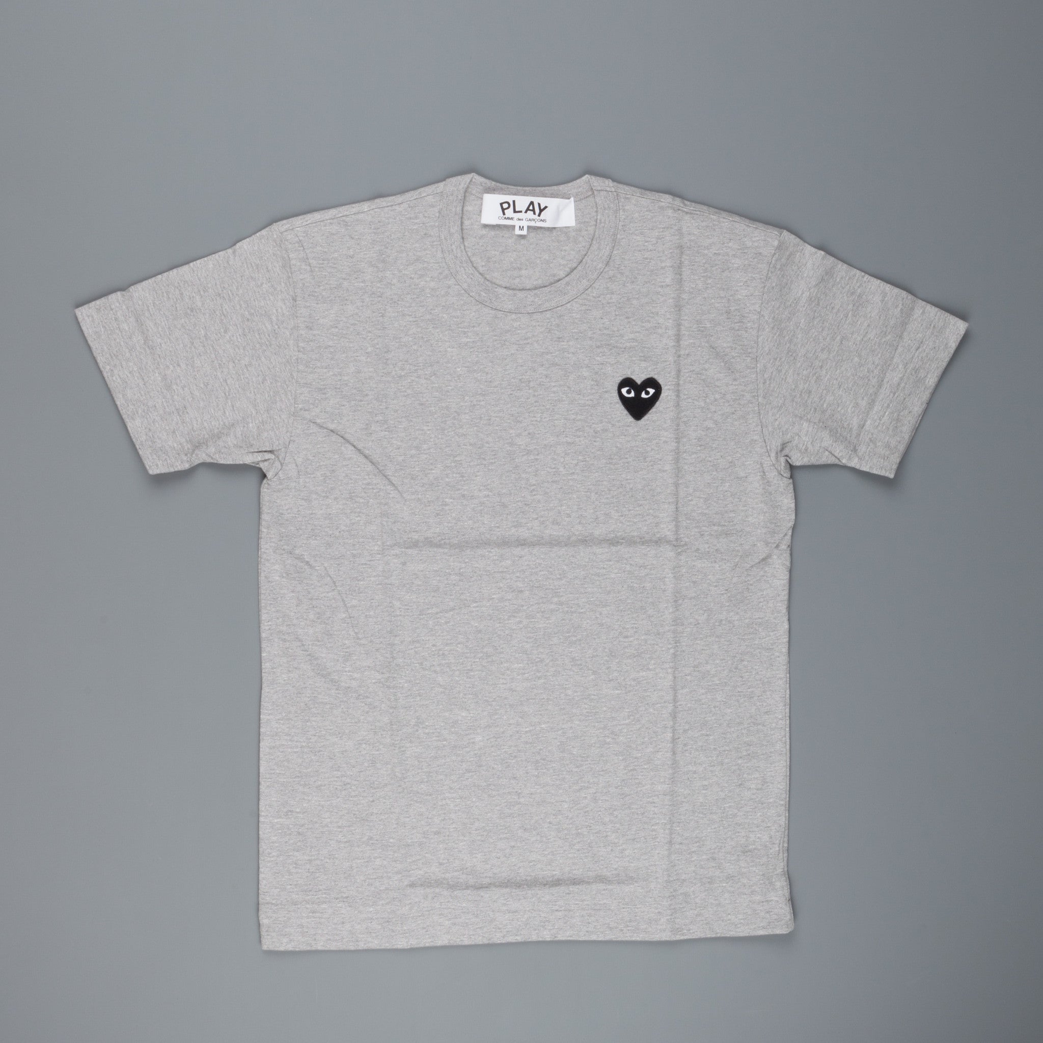 Mentalt fodbold undertøj Comme des Garçons PLAY T-shirt grey melange black heart – Frans Boone Store