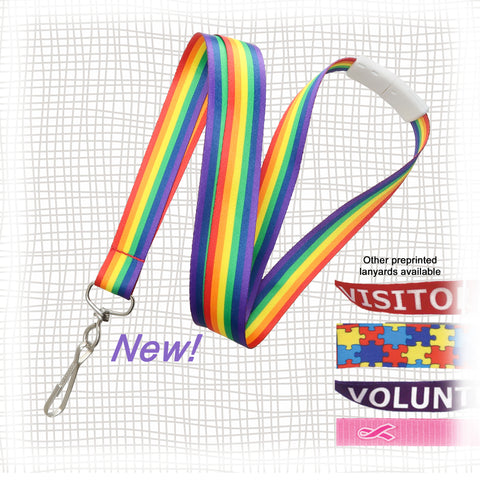 Preprinted Rainbow Lanyards DKC Associates