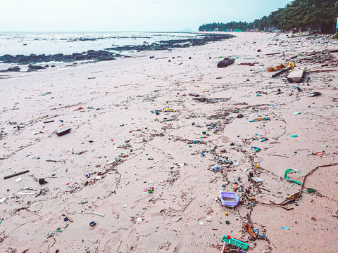 Plastic on beach