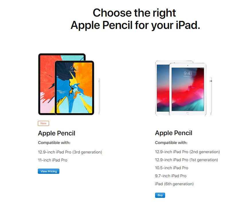 iPad Pro and Apple Pencil specs