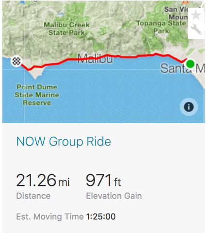 NOW Ride Santa Monica Strava map
