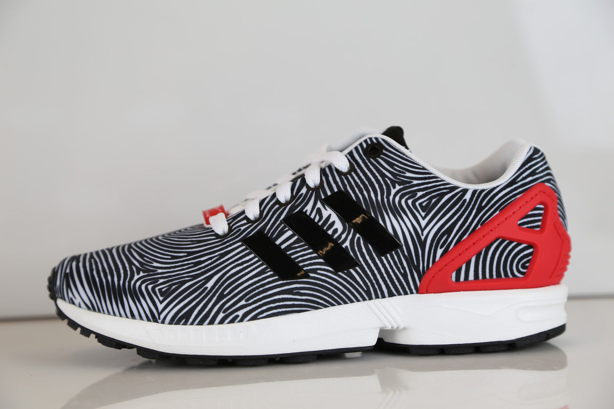 Adidas ZX Flux Zebra Thumbprint White Tomato B27457 – Zadehkicks