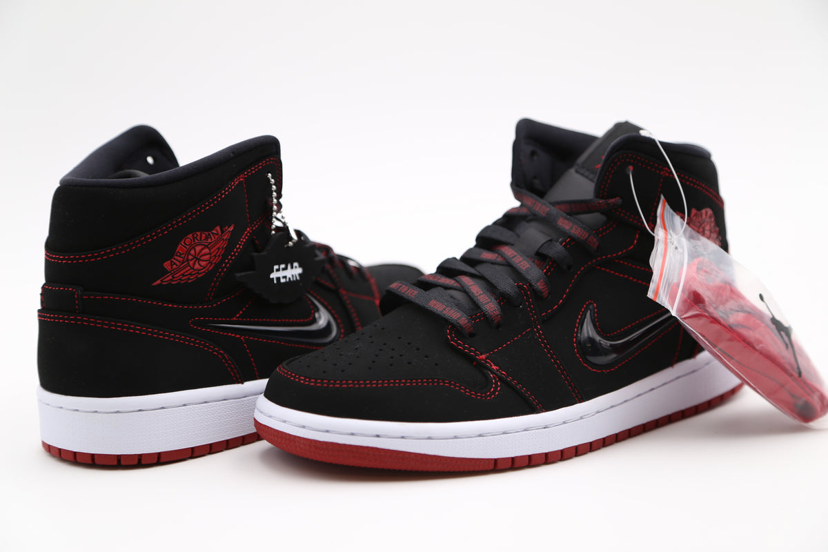 air jordan 1 fearless black and red