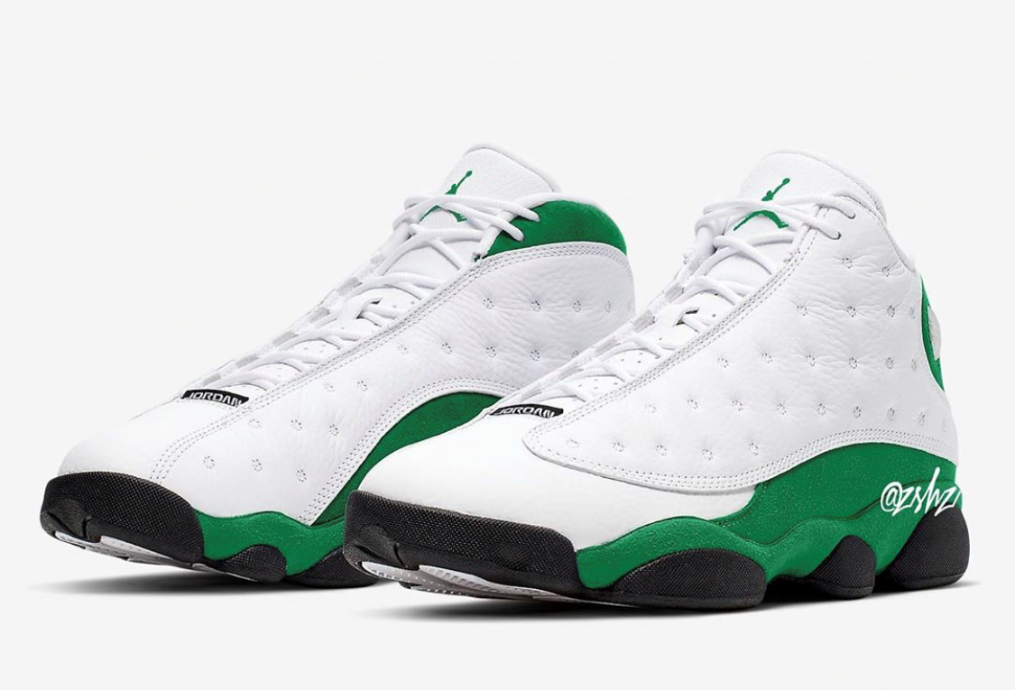 jordan retro 13 white and green