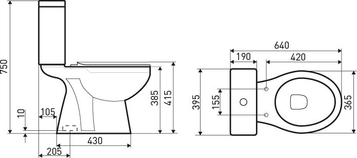 onderdelen Parelachtig Kenia Staande toiletpot duoblok Pion incl. reservoir