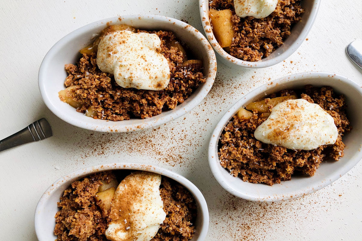 Apple crumble breakfast pots