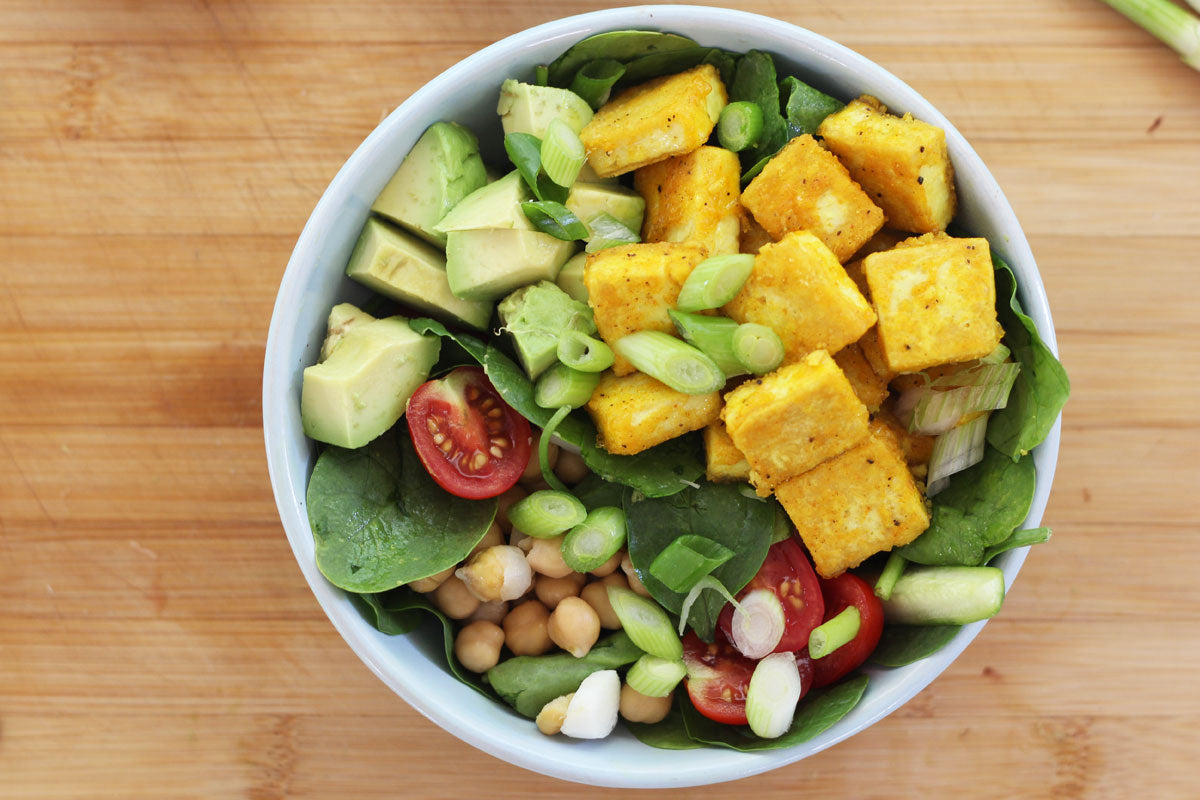 Cripsy salt and pepper tofu with turmeric